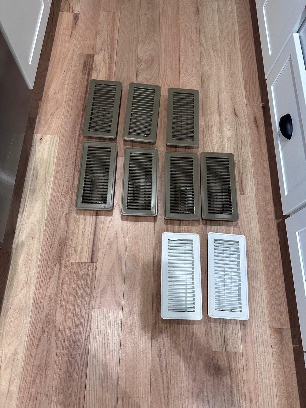 Floor Register Vent Cover Metal Air Grille 7 tan 2 white
